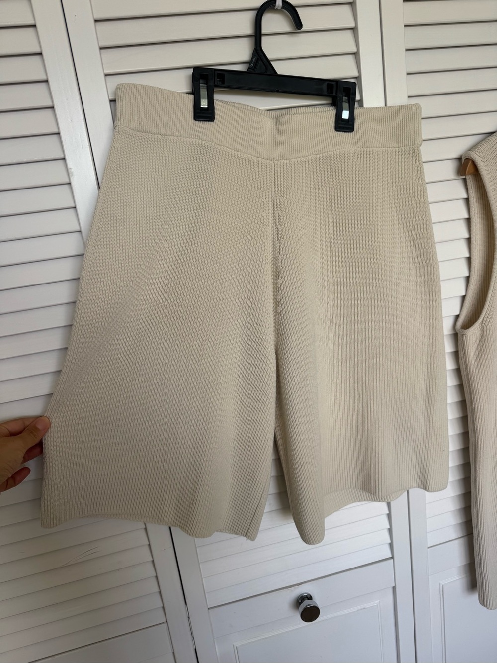 COS Cream Ribbed Tank Top and Shorts Set - Picture 4 of 6